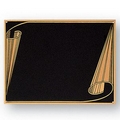 Black & Gold Frosted Screened Plate w/Scroll Detail (6"x8")